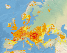 De droogtekaart van Europa, die de situatie gedurende de eerste 10 dagen van september laat zien - European Drought Observatory