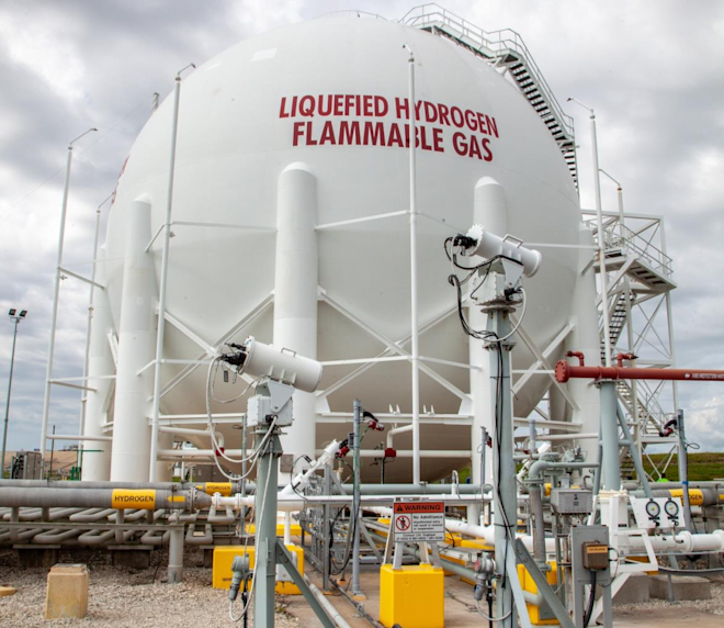 Een opslagtank voor vloeibare waterstof op Kennedy Space Center in de VS - DOE
