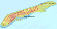 De locaties van de weerstations op Terschelling - Karel Holvoet / AHN