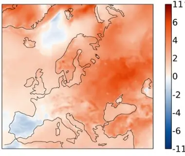 De temperatuurafwijkingen in maart in Europa. De kaart slaat rood uit, met uitzondering van Spanje en Portugal - Copernicus
