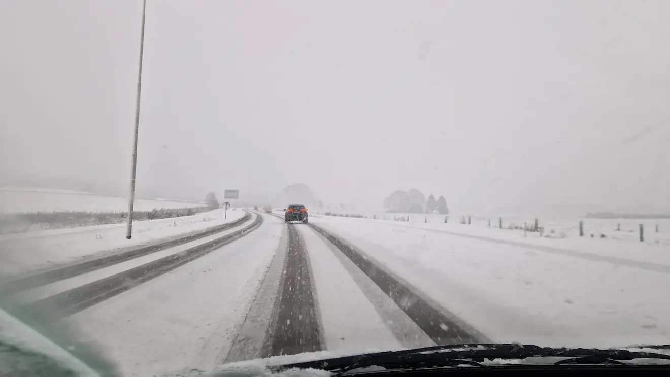 De Schelmseweg, net ten noorden van Arnhem, in de sneeuw - Reinout van den Born