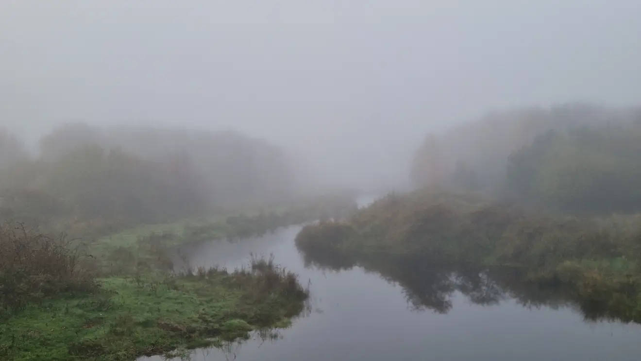 Delen van het land, zoals hier Texel, zaten vanochtend in de mist - Frans Alderse Baas