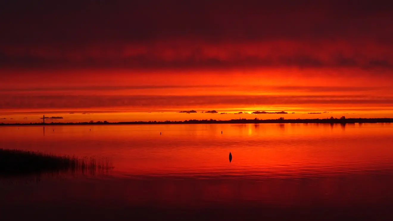 Avondrood in Friesland - Albert Thibaudier