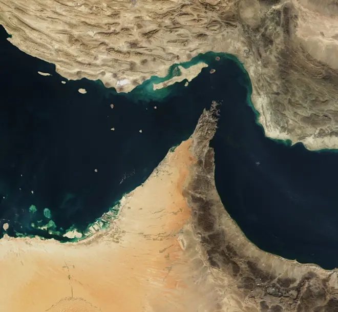 De straat van Hormuz - NASA Worldview