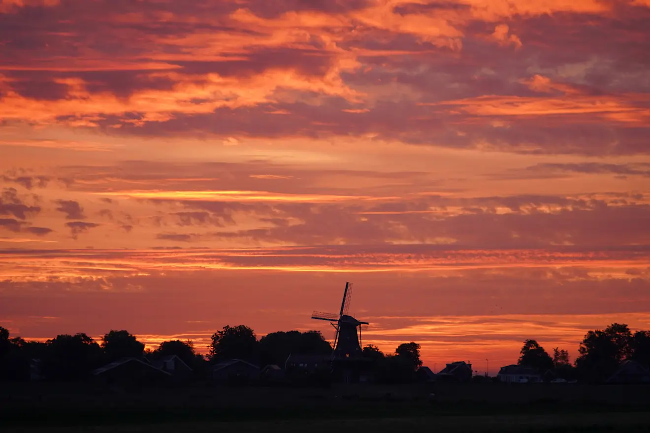 Ochtendrood, water in de sloot... - Joost Mooij