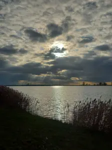 Bij Bergen op Zoom wist de zon gisteren toch nog even door de bewolking heen te breken - Jan van der Spek
