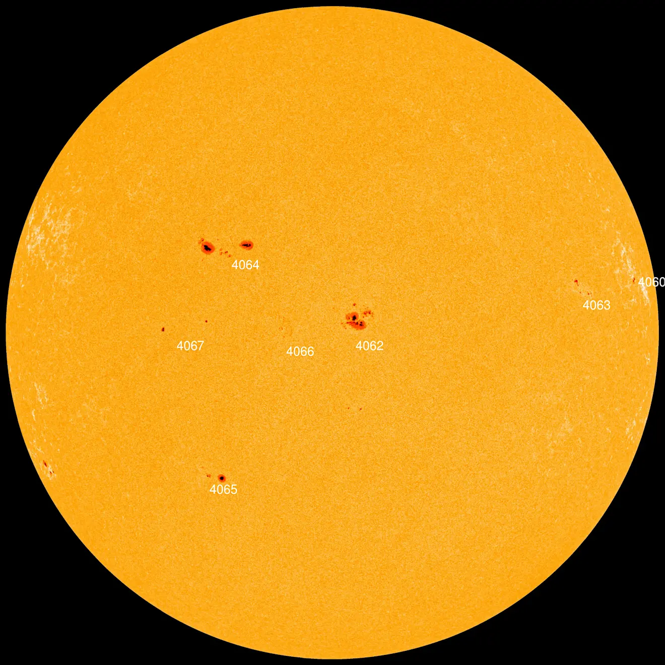 De vlekken op de zon, vanochtend - NASA / SDO