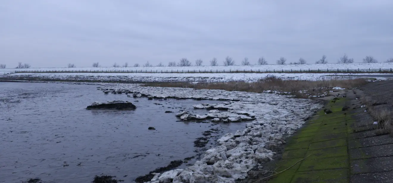 Een klein beetje pakijs al aan de randen van de Dollard in het noordoosten van Nederland - Geert Molema