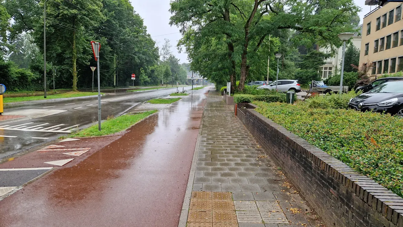Over een natte weg naar het centrum van Arnhem - Reinout van den Born