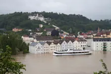 In Passau komen de Donau, de Inn en de Ilz bij elkaar. Ook hier wordt de komende dagen voor overstromingen gevreesd. Dit beeld is uit juni 2013 - Stefan Penninger
