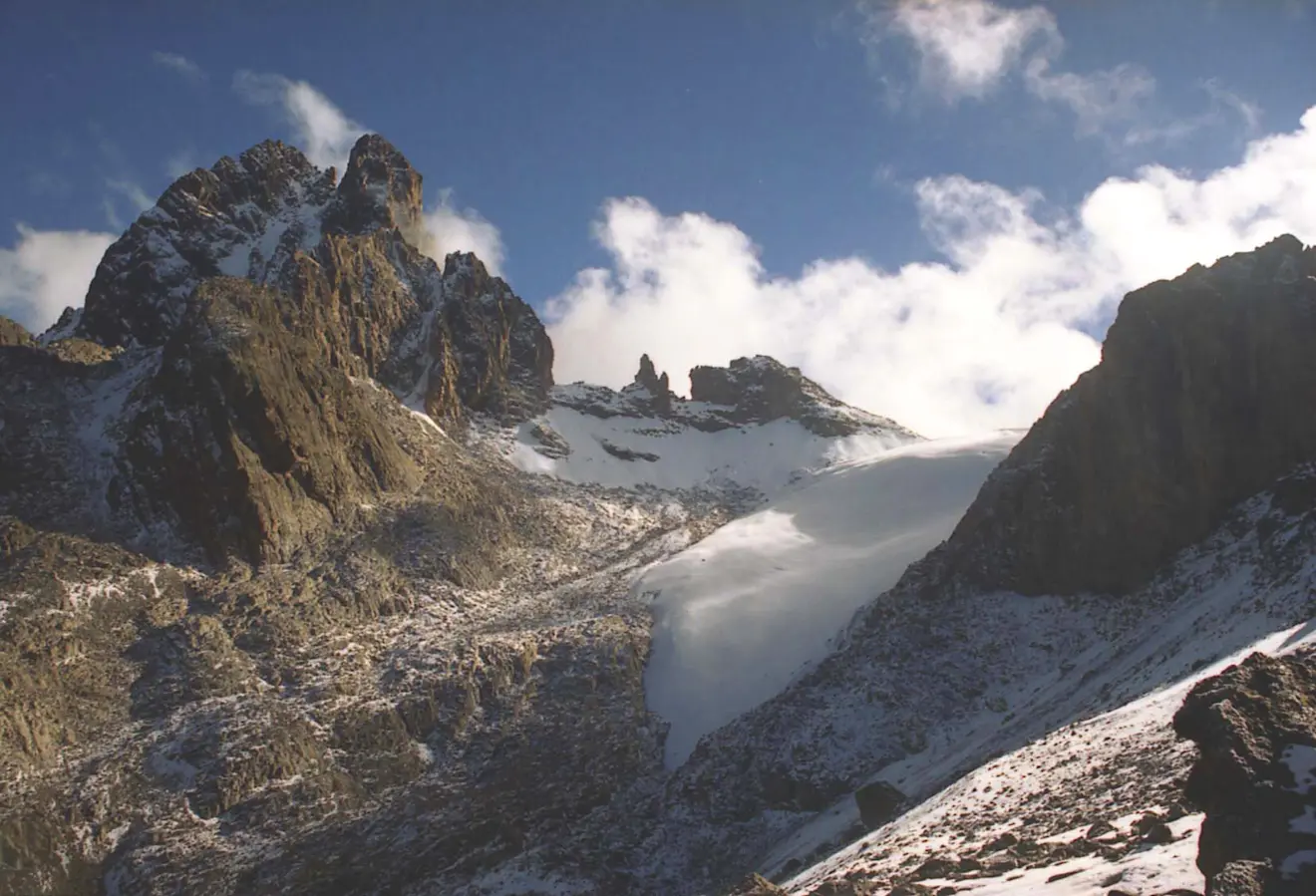 Mount Kenya met een van zijn gletsjers - Wikipedia