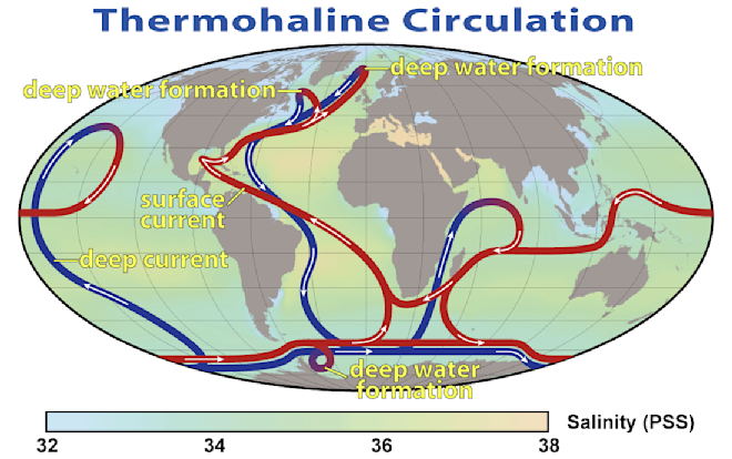 Een schematische voorstelling van de AMOC - NASA Earth Observatory