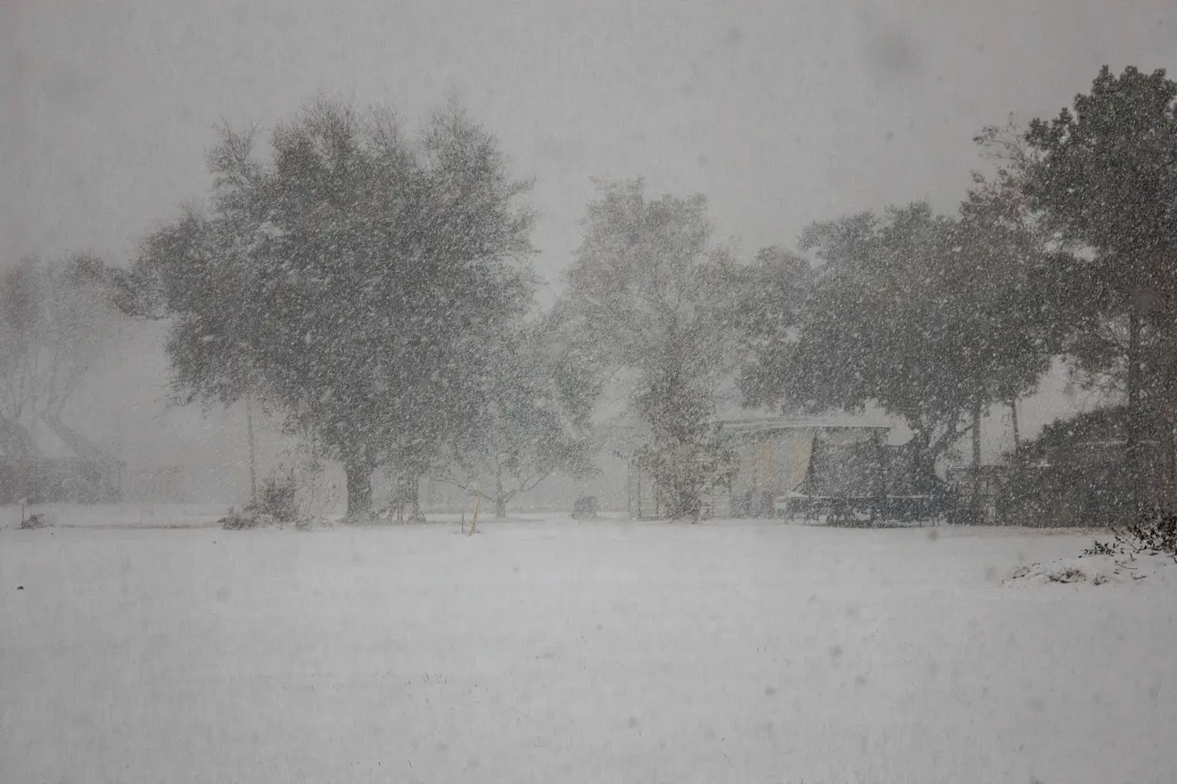 Sneeuw in Louisiana, gisteren - Ebenap