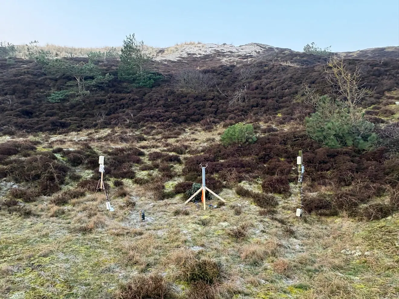 De meetopstelling in duinpan Camperduin - Pieter Bliek