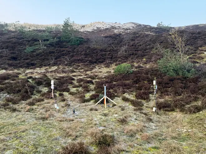 De meetopstelling in duinpan Camperduin - Pieter Bliek