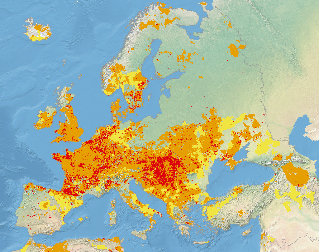 De droogtekaart van Europa, die de situatie gedurende de eerste 10 dagen van september laat zien - European Drought Observatory