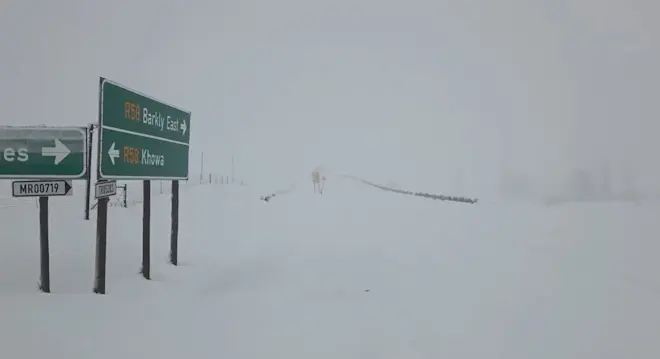 Sneeuw in de provincie Oost-Kaap, vooral op grotere hoogte - still uit video