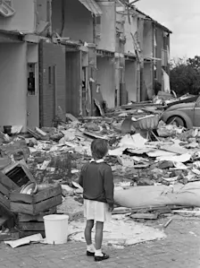 De schade in Tricht na de tornado - Ron Kroon / Anefo