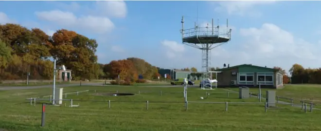 De meetlocatie op de vliegbasis Deelen - Meteorologica