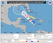 De koers van Rafael, de komende dagen - National Hurricane Center