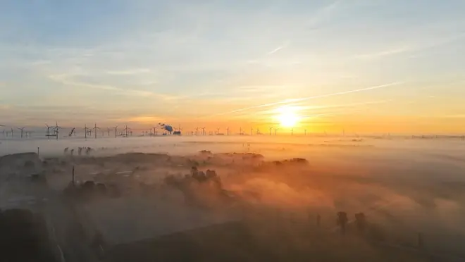Een rustige start van de dag in Noordoost-Groningen, onder invloed van weer een hogedrukgebied - Jannes Wiersema