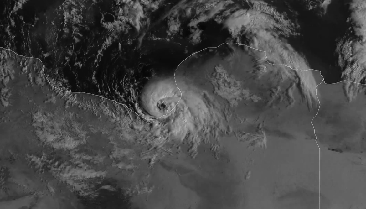 Medicane Jolina/Samuel gaat in Libië aan land - Eumetsat