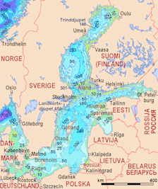 Overzicht van de Oostzee, met links de verbinding naar de Noordzee - Wikipedia