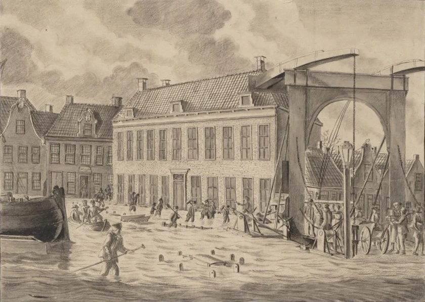 De overstroming na de storm van februari 1825 in Lemmer - Steven Tjittes Reitsma