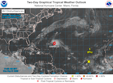 Tropische storm Gabrielle ligt op de oceaan - National Hurri9cane Center