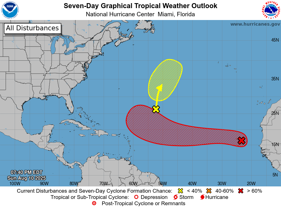 De verwachting voor de komende 7 dagen - National Hurricane Center