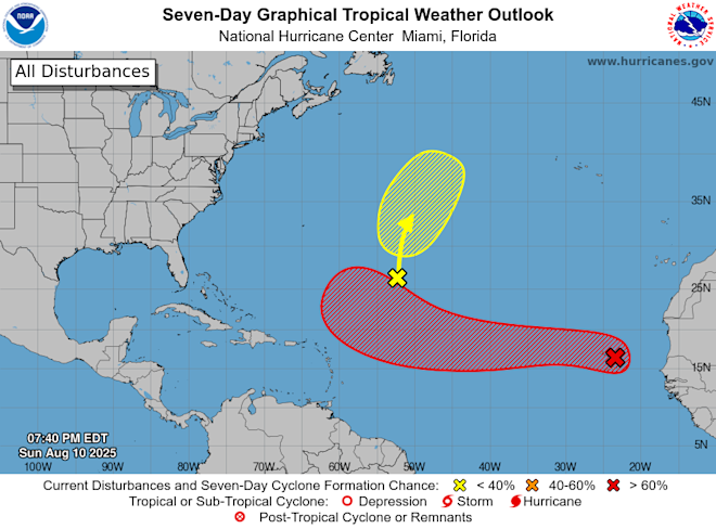 De verwachting voor de komende 7 dagen - National Hurricane Center