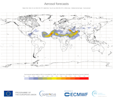 Nog steeds wordt stof vanuit de Sahara over de Oceaan getransporteerd - ECMWF