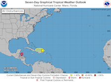 Nadine en de andere buiencluster in één blik - National Hurricane Center
