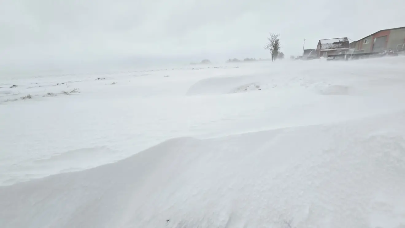 Sneeuwduinenlandschap bij Roodeschool - Jannes Wiersema