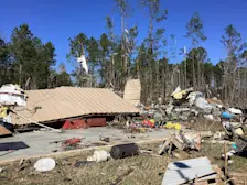 Schade door een tornado in Marion, Louisiana - NOAA