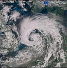 Storm Poly, die Nederland op 5 juli 2023 trof, was ook een Shapiro-Keyser depressie - Copernicus Sentinel 3