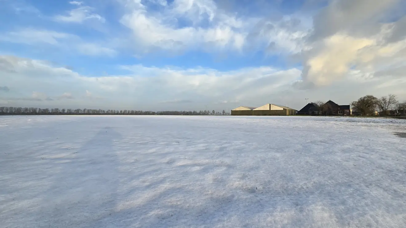 In de buurt van Roodeschool lag vanochtend vroeg nog sneeuw - Jannes Wiersema