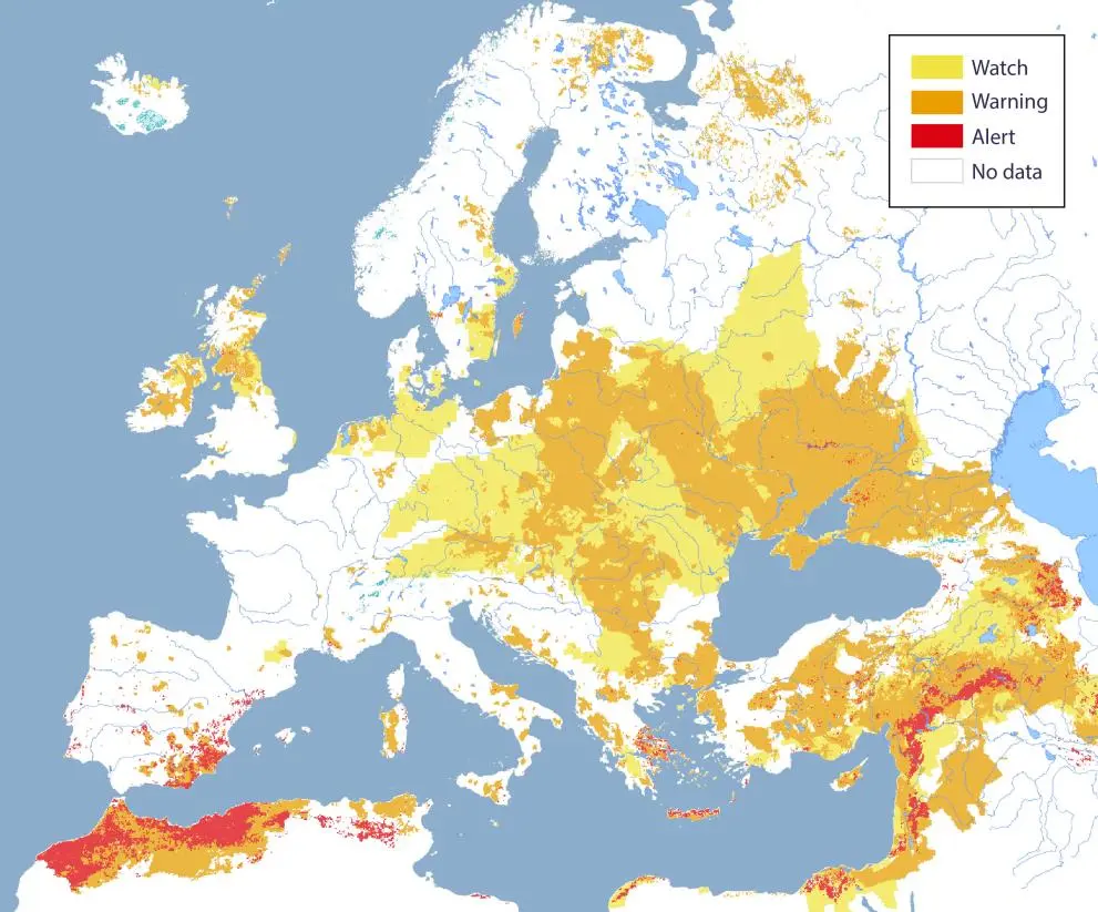 De droogte van dit moment in Europa - European Drought Observatory