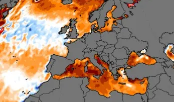 Het koude gebied op de Atlantische Oceaan - Climate Reanalyzer