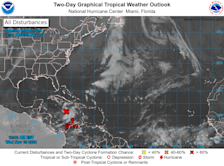 De buiencluster, waaruit Sara later ontstaat, ligt nu boven de Caribische Zee - National Hurricane Center