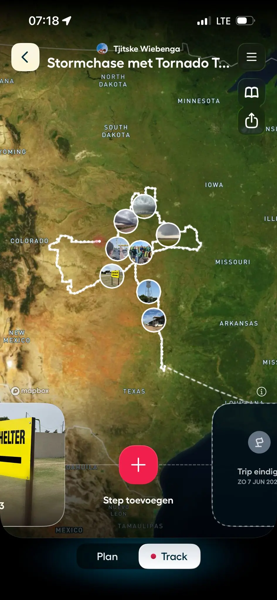 De in de eerste week afgelegde route - Tjitske Wiebenga